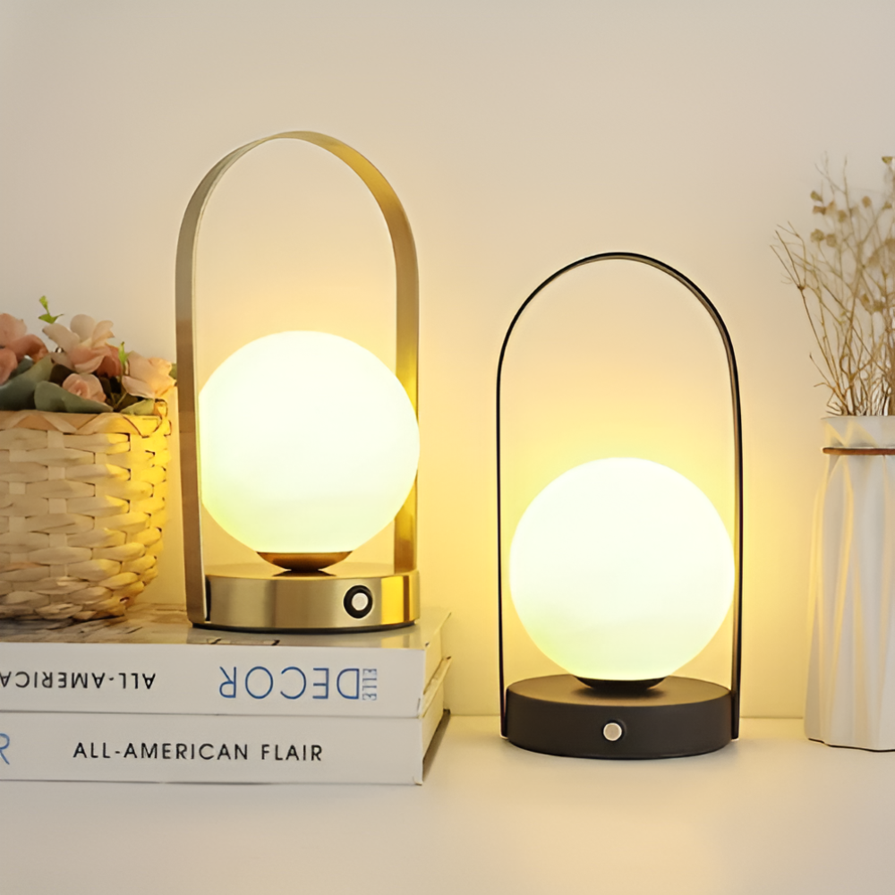OrbitaLED - Kabellose Orb-Tischlampe - Wiederaufladbar & Rostfrei
