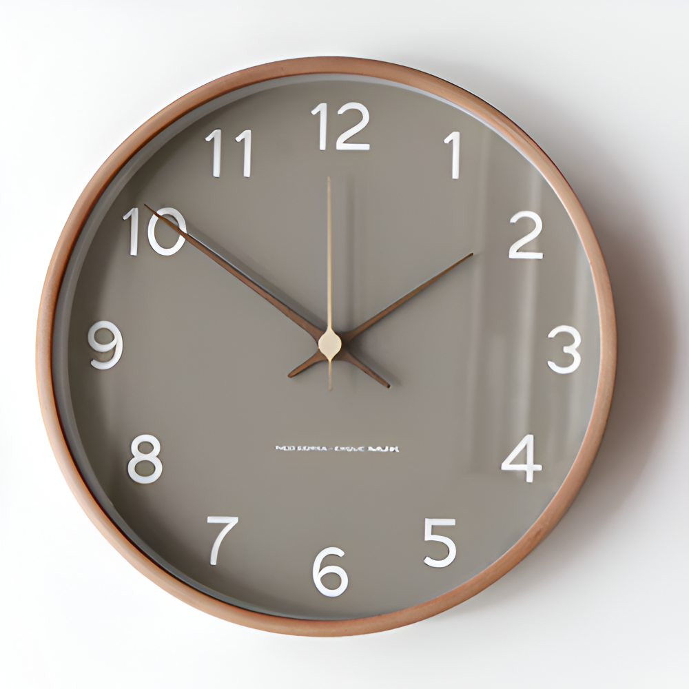 Orbs Uhr - Graue/Weiße Runde Wanduhr aus Kunststoff