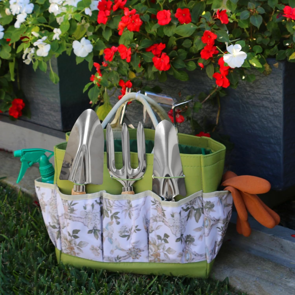 Organizer Tasche mit Fächern – Tragbare Aufbewahrungstasche für Gartenwerkzeug, Haushalt, Büro & Picknick