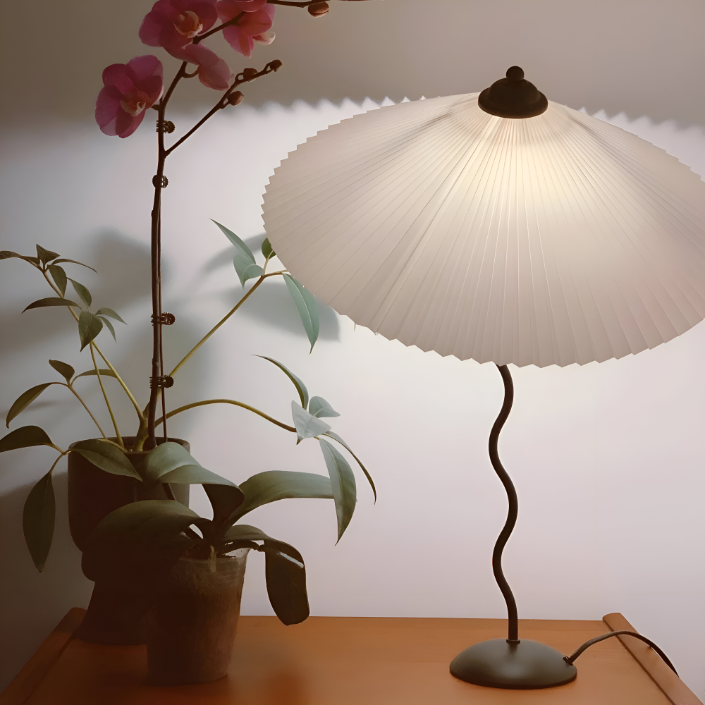 Ori Squiggle Lampe - Gefaltete Tischlampe- Origami LED Tischlampe