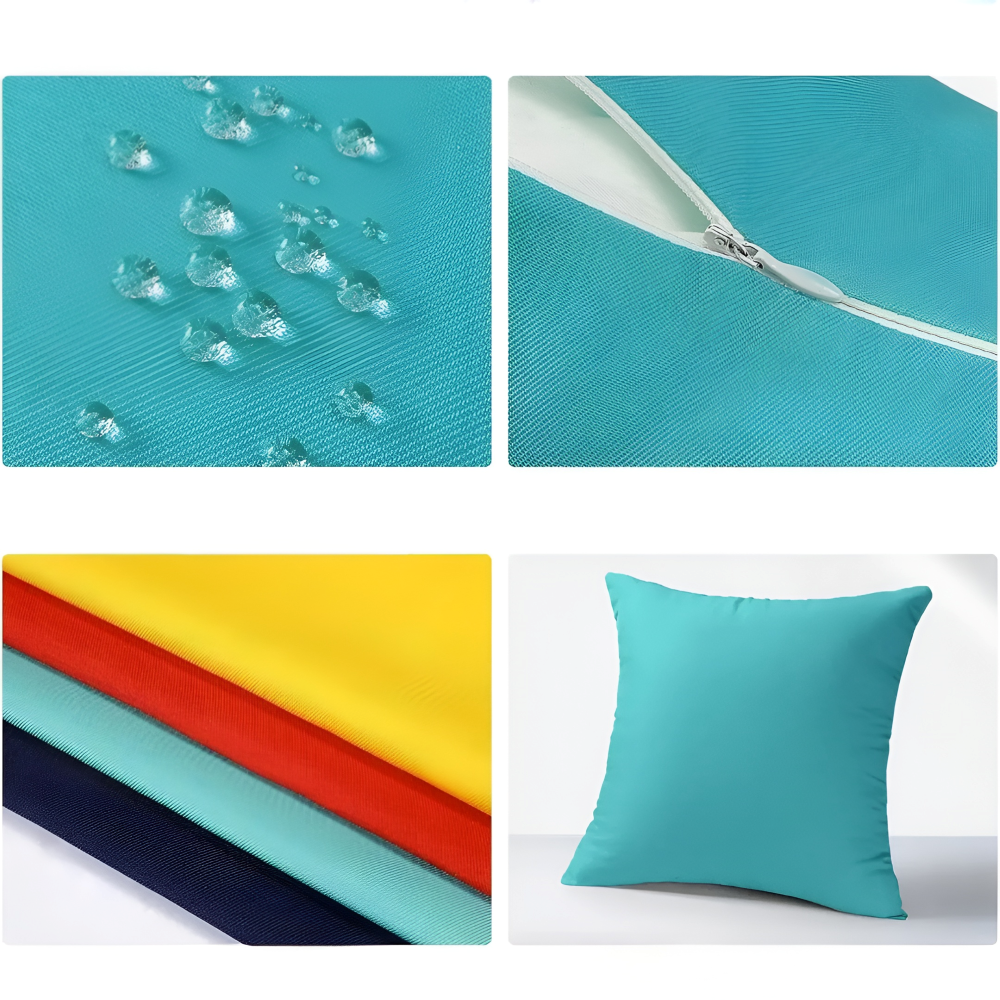 Outdoor Kissenhülle 45x45 cm Wetterfest – Rustikales Leinen-Optik Kissen Natur für Garten & Terrasse – Wasserabweisend