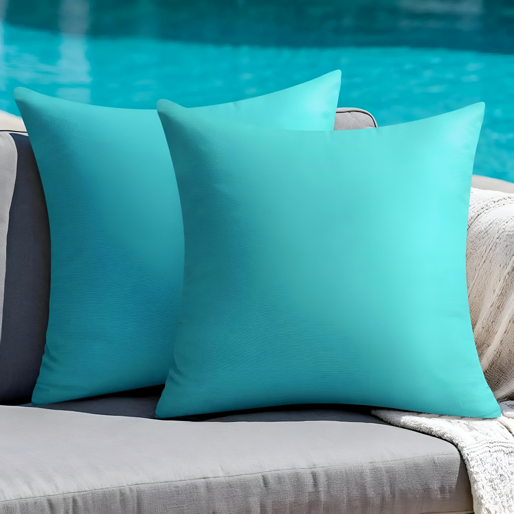 Outdoor Kissenhülle 45x45 cm Wetterfest – Rustikales Leinen-Optik Kissen Natur für Garten & Terrasse – Wasserabweisend
