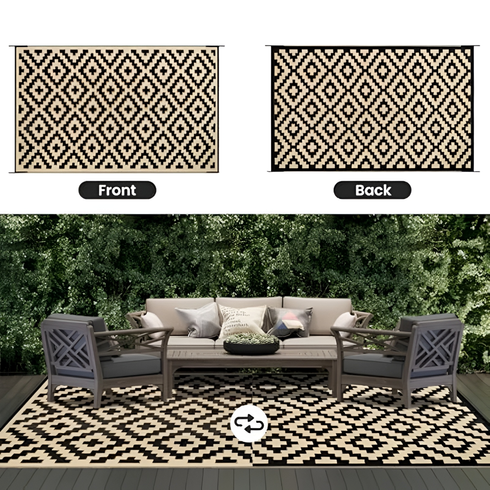 Outdoor Teppich Wendbar – UV-Beständig & Pflegeleicht – Hochwertiges Design für Terrasse, Balkon & Camping