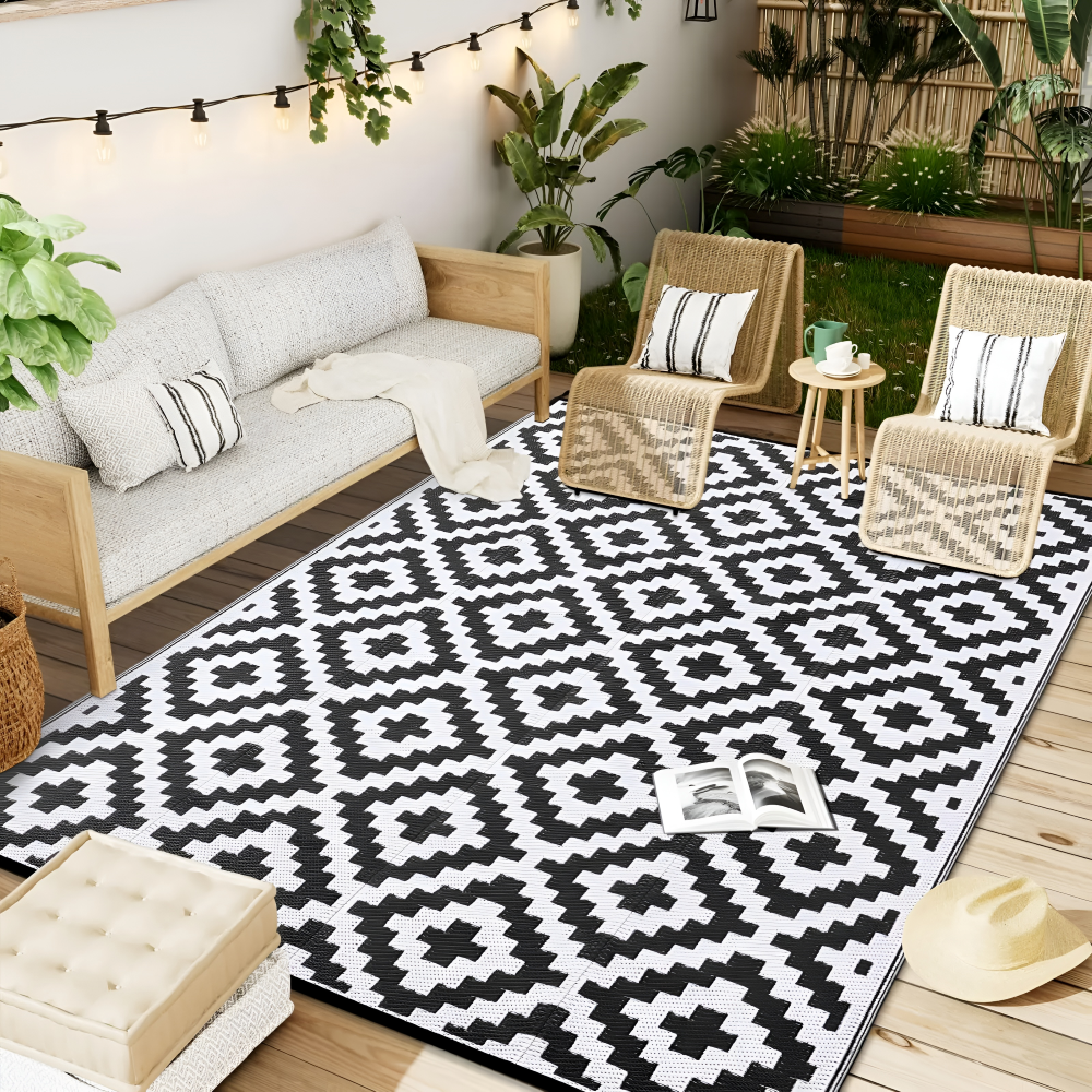 Outdoor Teppich Wendbar – UV-Beständig & Pflegeleicht – Hochwertiges Design für Terrasse, Balkon & Camping