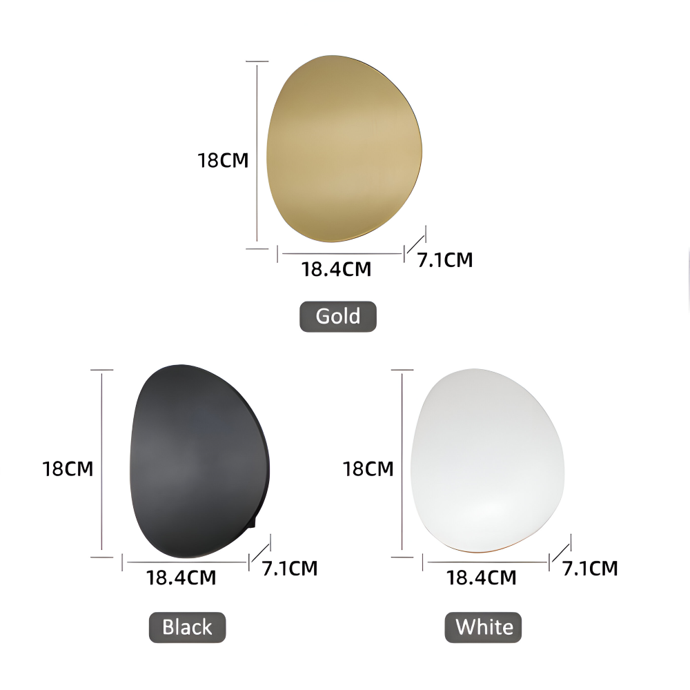 Oval Modern Wandleuchte - Recessed Aluminium Wandlampe - Minimalistisches Wandlampen Design - Wandleuchten LED Indoor