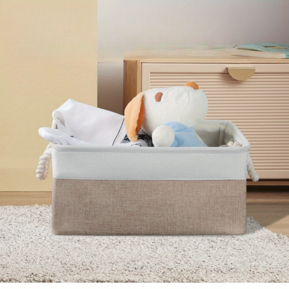Aufbewahrungsbox Oxford-Stoff mit Seilgriffen – Faltbare Stoffbox für Kleidung & Spielzeug
