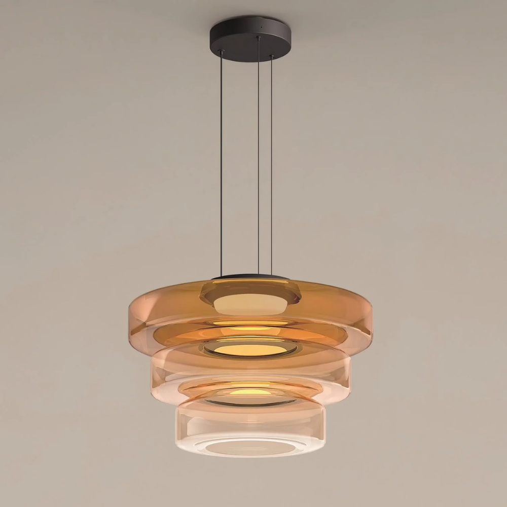 Skandinavische Hängeleuchte Rauchglas - Minimalistische LED Pendellampe Höhenverstellbar