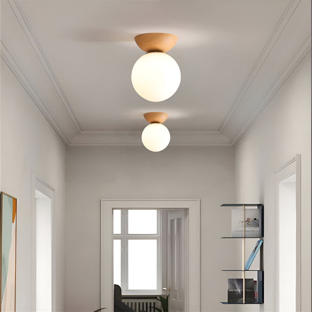 Perle LED-Deckenleuchte - Japanische Kugel Pendelleuchte - Orb Semi Flush Mount Beleuchtung