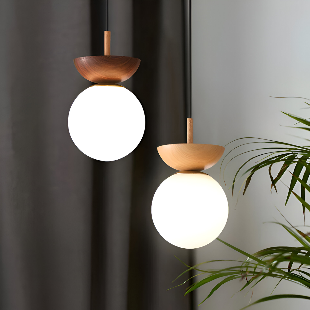 Perle LED-Deckenleuchte - Japanische Kugel Pendelleuchte - Orb Semi Flush Mount Beleuchtung