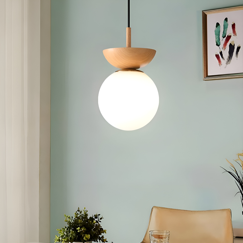 Perle LED-Deckenleuchte - Japanische Kugel Pendelleuchte - Orb Semi Flush Mount Beleuchtung