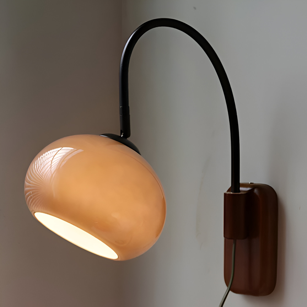 Persi Wandleuchte - Persimmon Glas Wandleuchte - Bauhaus Wandleuchte Design - Schlafzimmer Wandleuchten LED