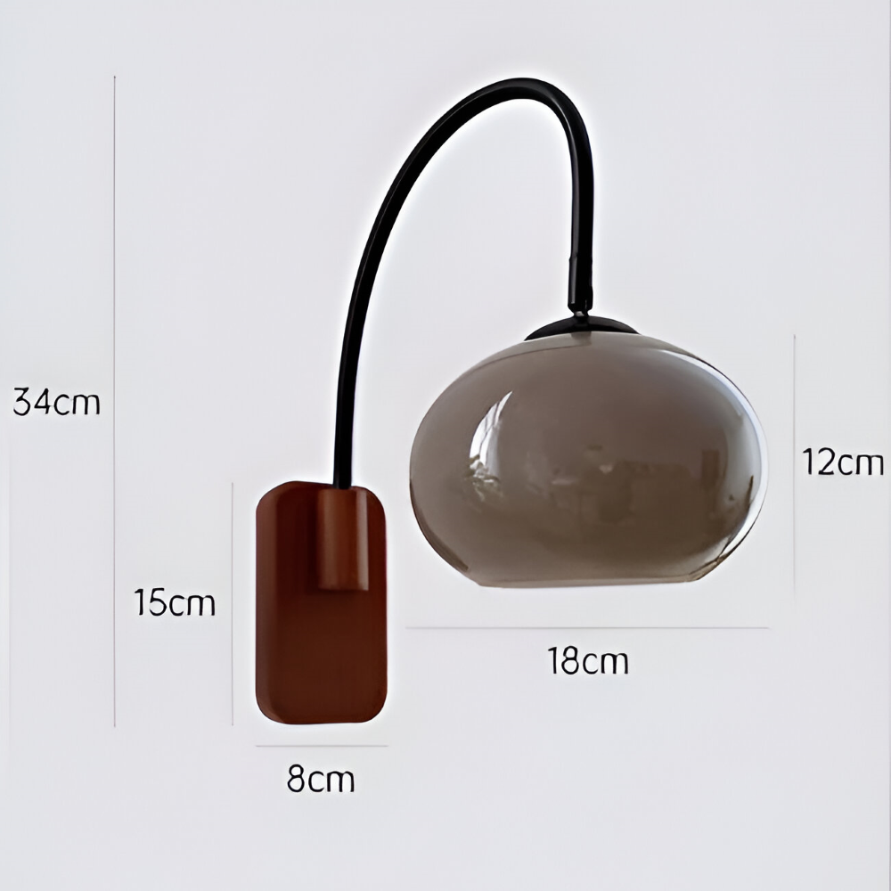 Persi Wandleuchte - Persimmon Glas Wandleuchte - Bauhaus Wandleuchte Design - Schlafzimmer Wandleuchten LED