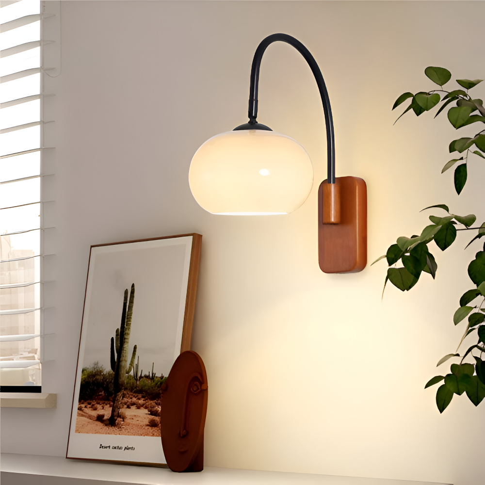 Persi Wandleuchte - Persimmon Glas Wandleuchte - Bauhaus Wandleuchte Design - Schlafzimmer Wandleuchten LED