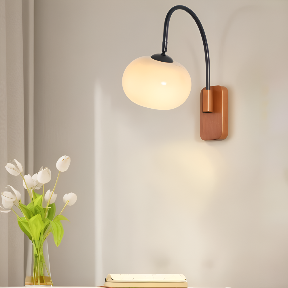 Persi Wandleuchte - Persimmon Glas Wandleuchte - Bauhaus Wandleuchte Design - Schlafzimmer Wandleuchten LED