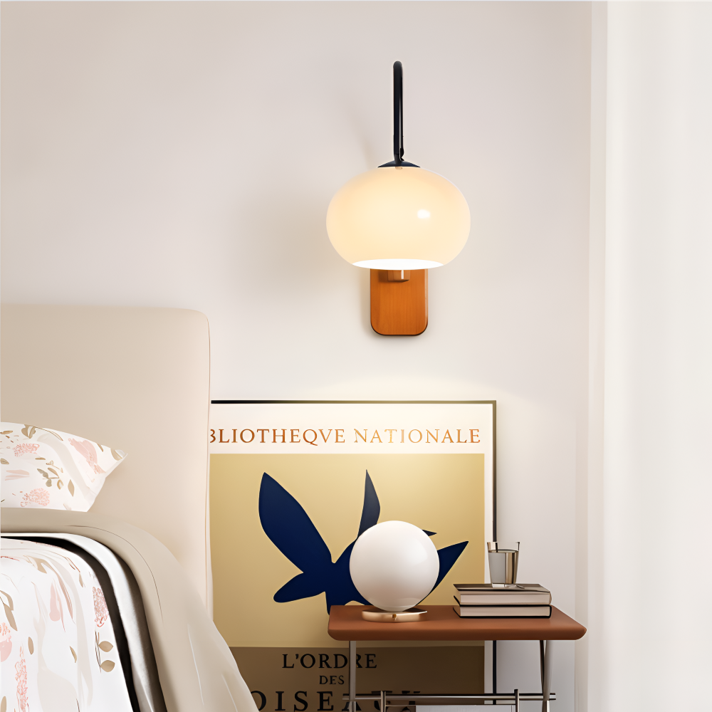 Persi Wandleuchte - Persimmon Glas Wandleuchte - Bauhaus Wandleuchte Design - Schlafzimmer Wandleuchten LED