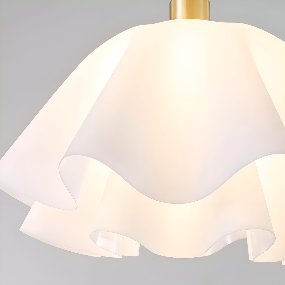 PetalPleat Deckenleuchte - Weiße Blume Acryl Deckenleuchte - Semi Flush Beleuchtung
