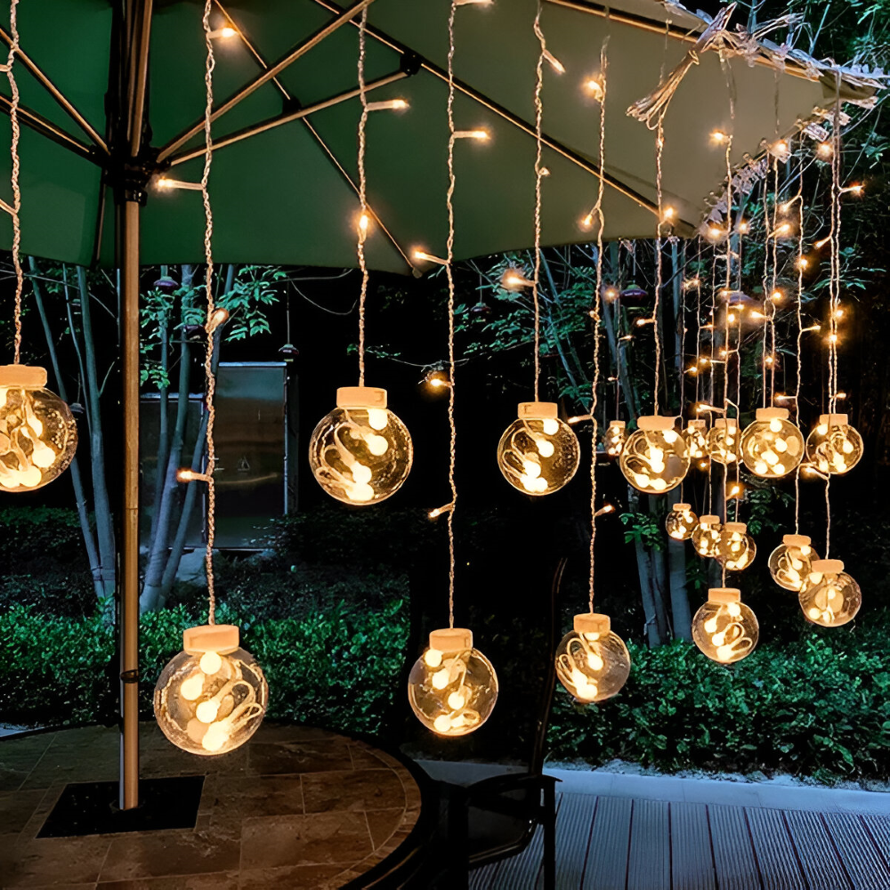 PixyOrb Lichterkette - Magische Runde Wasserdichte Solar LED Feenlichter