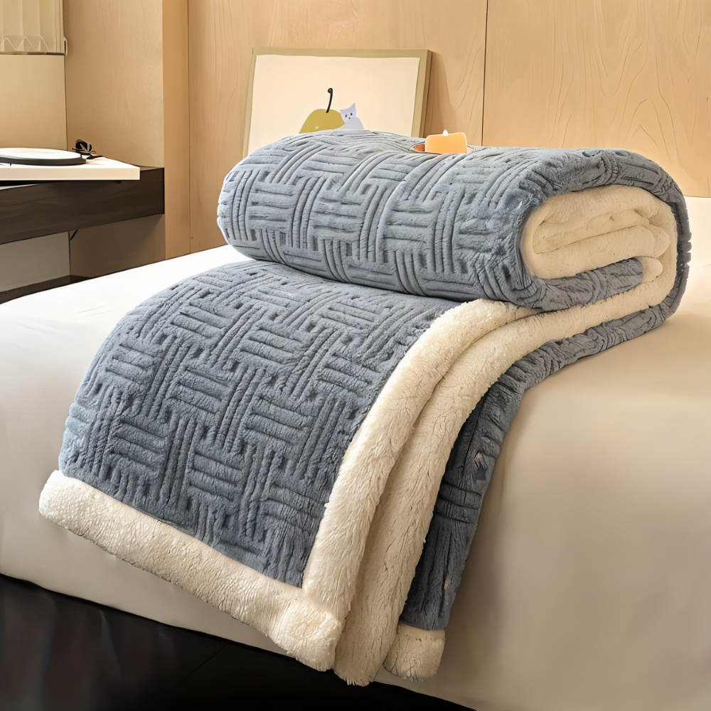 Plüschige Doppelseitig Plaid - Geometrisch Gemusterte Fluffy Fleece Blanket