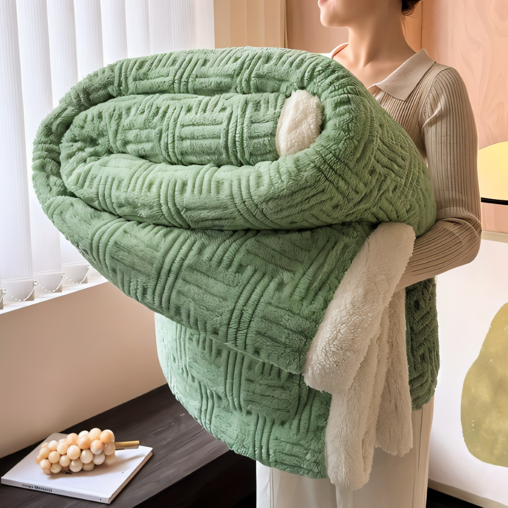 Plüschige Doppelseitig Plaid - Geometrisch Gemusterte Fluffy Fleece Blanket