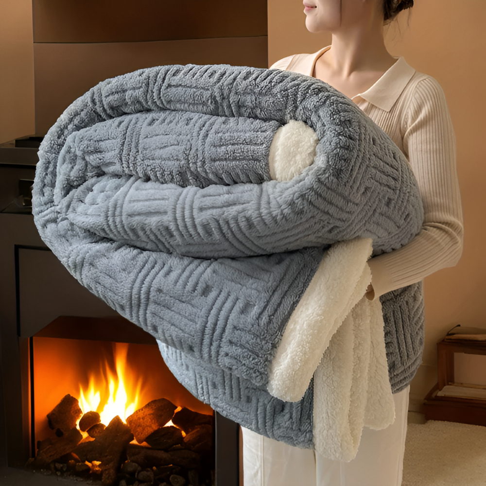 Plüschige Doppelseitig Plaid - Geometrisch Gemusterte Fluffy Fleece Blanket