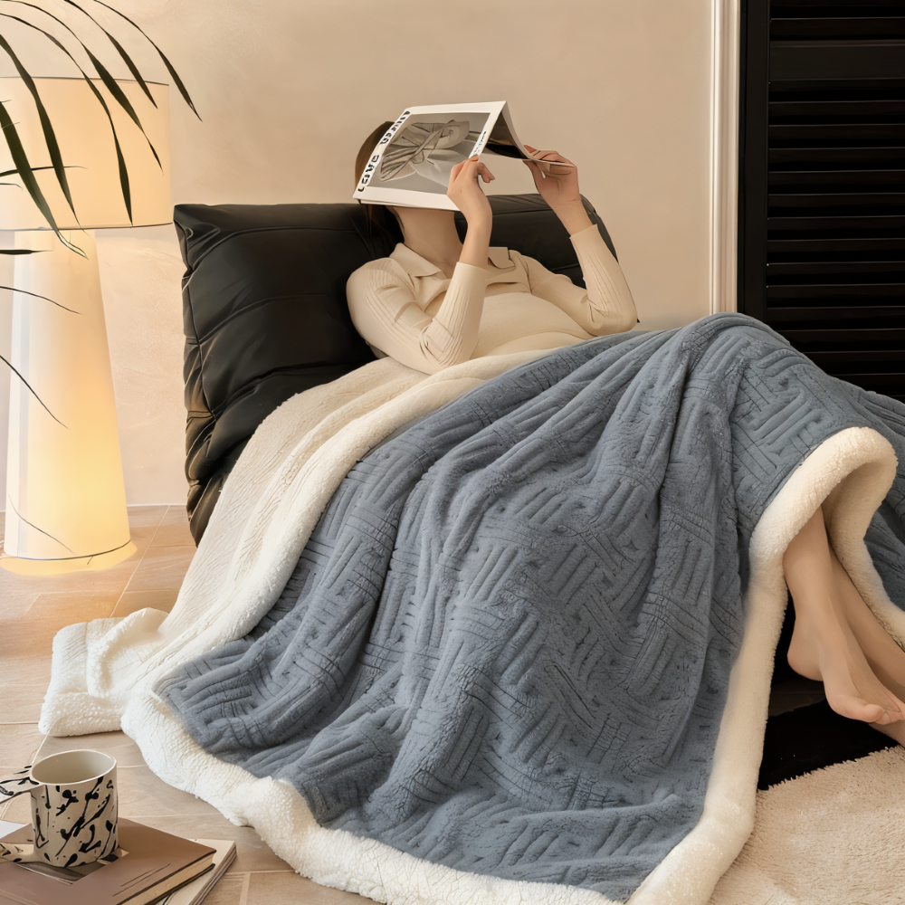Plüschige Doppelseitig Plaid - Geometrisch Gemusterte Fluffy Fleece Blanket