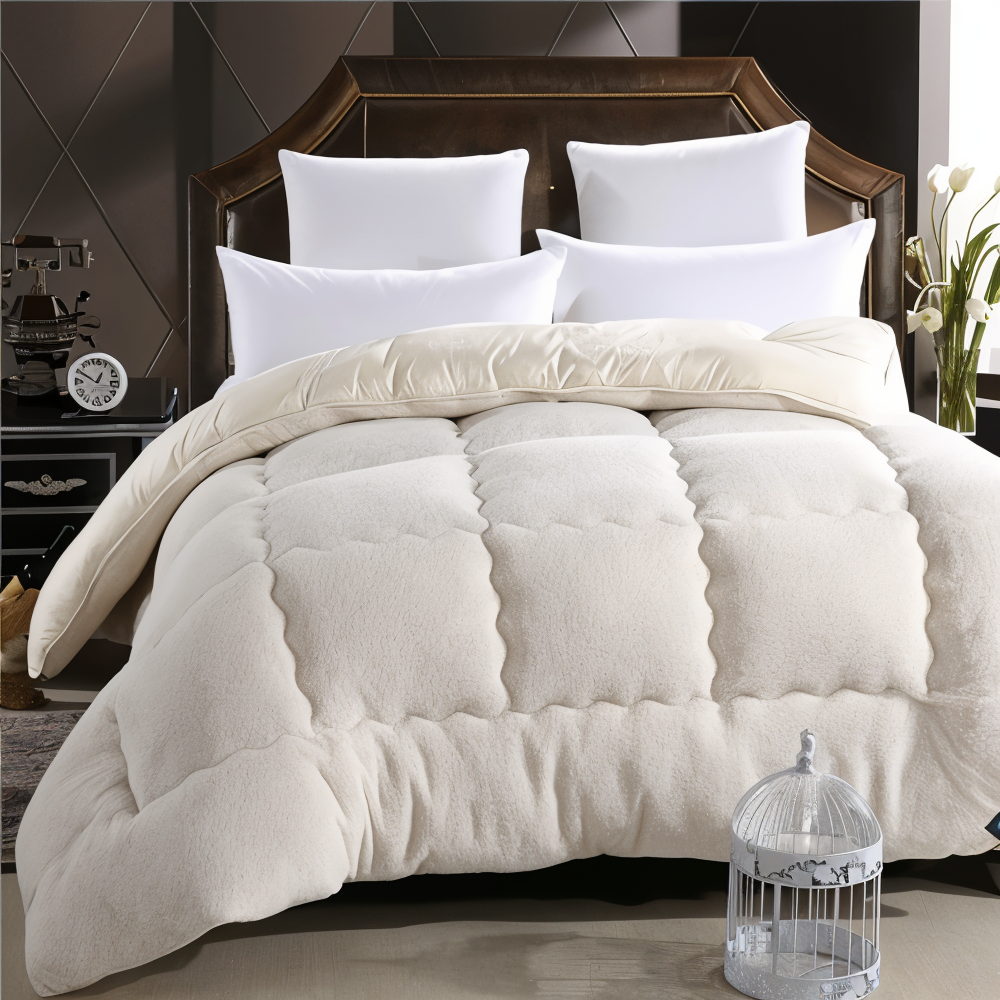 PlushFluff Bettbezug - Weiche dicke Winter Wolle Stoff Bettdecke