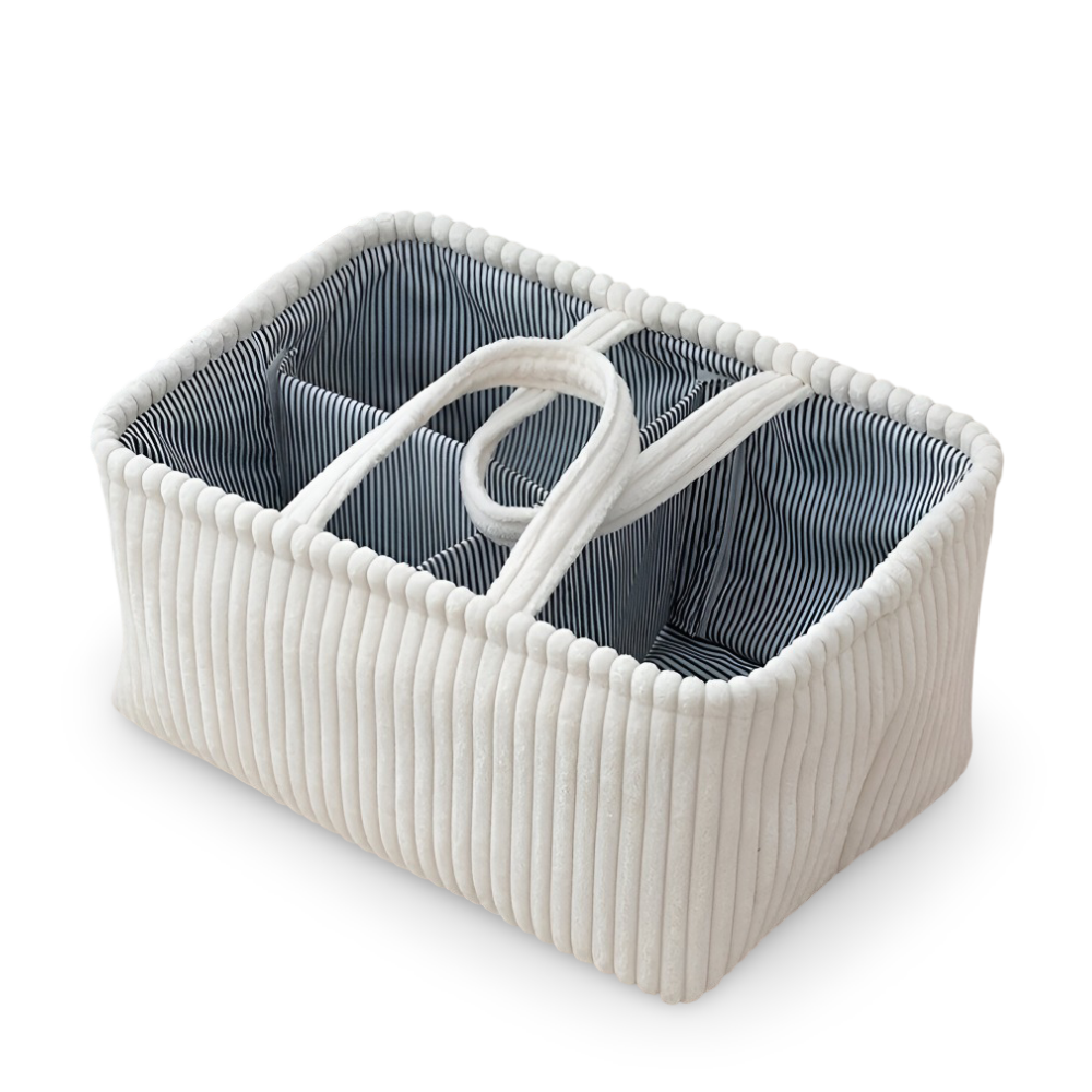 Aufbewahrungskorb aus Polyester (38x26x18cm) – Windelorganizer & Baby-Korb mit Fächern