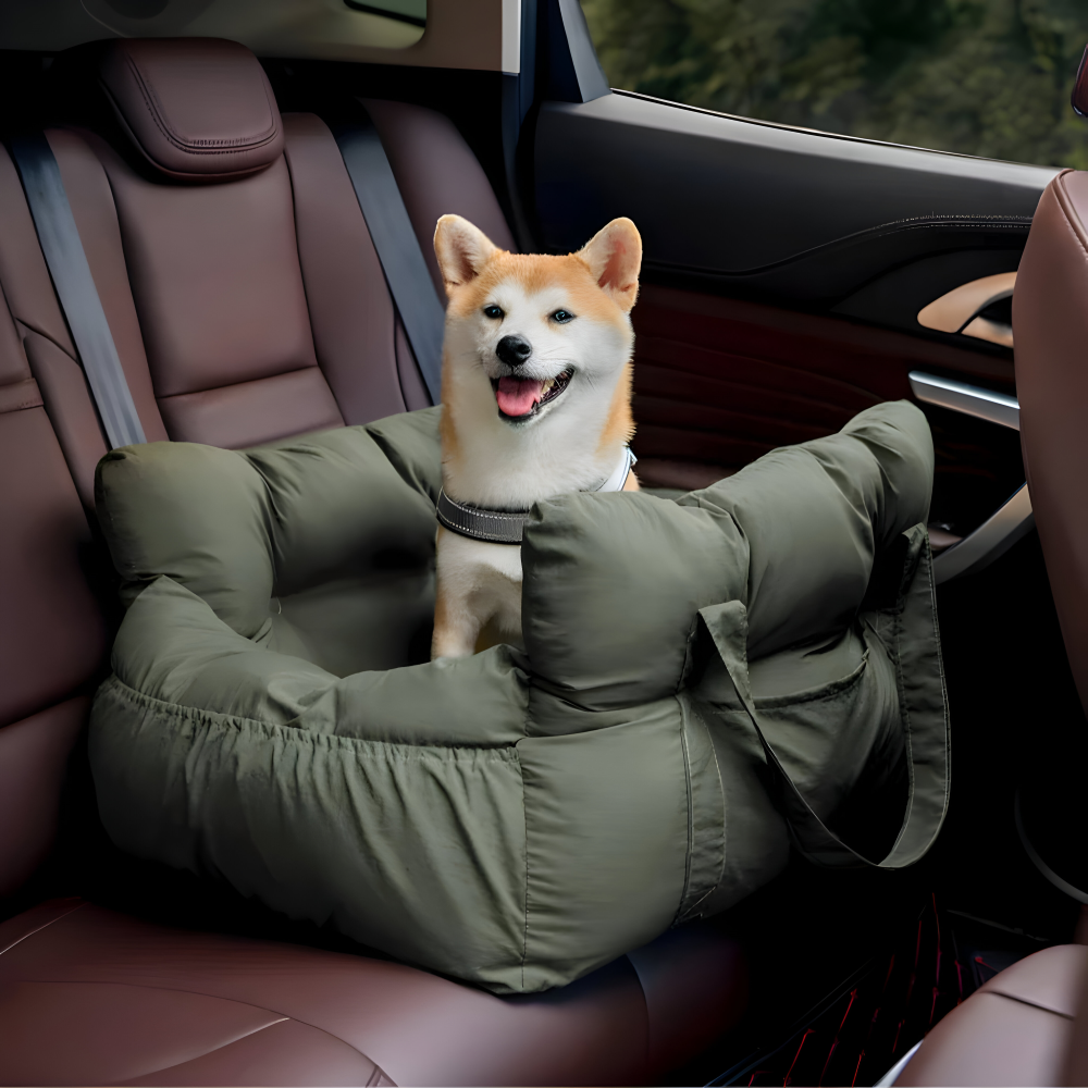 Portabler Hundesitz für das Auto - Autositz für Hunde - Premium Haustier Reisebett