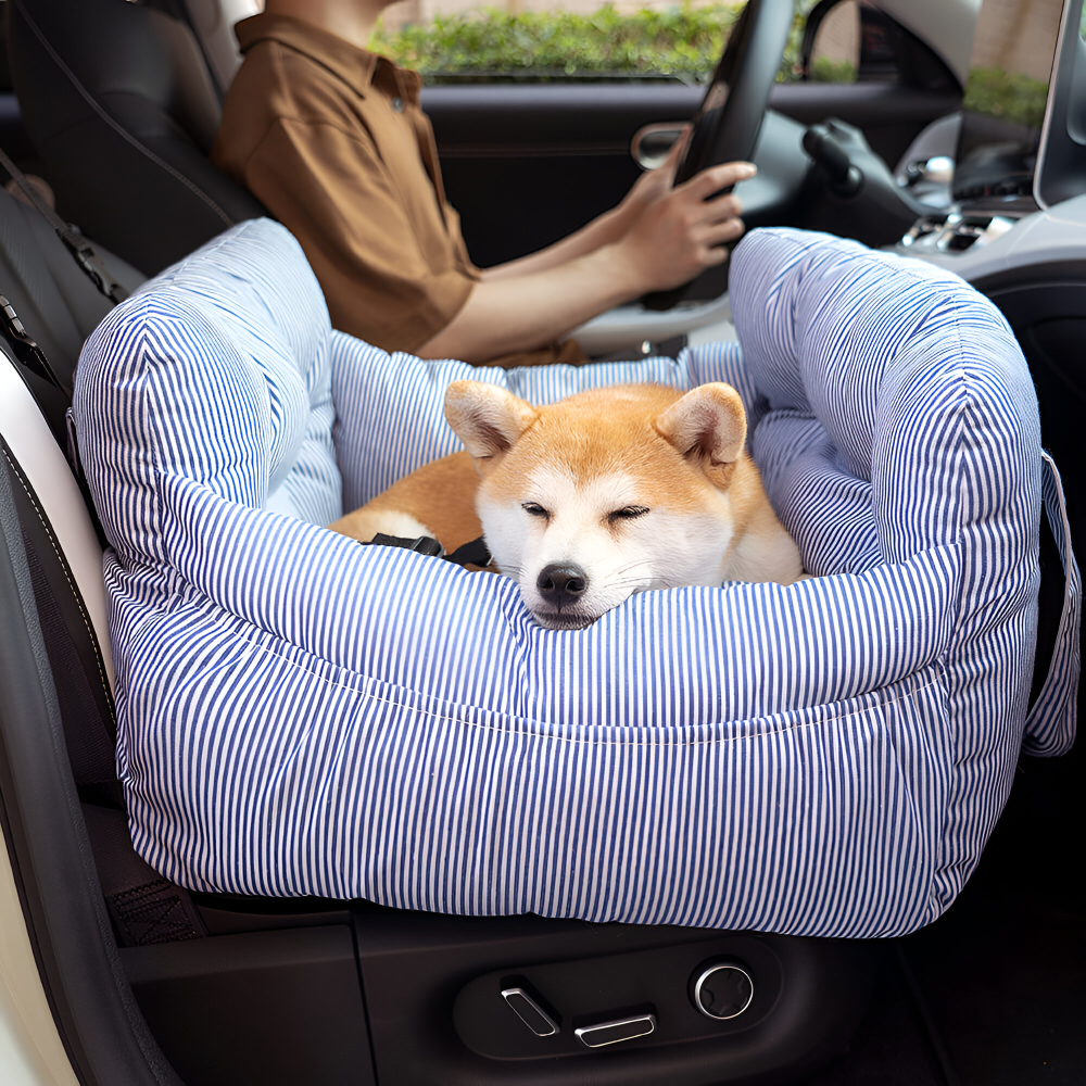 Portabler Hundesitz für das Auto - Autositz für Hunde - Premium Haustier Reisebett