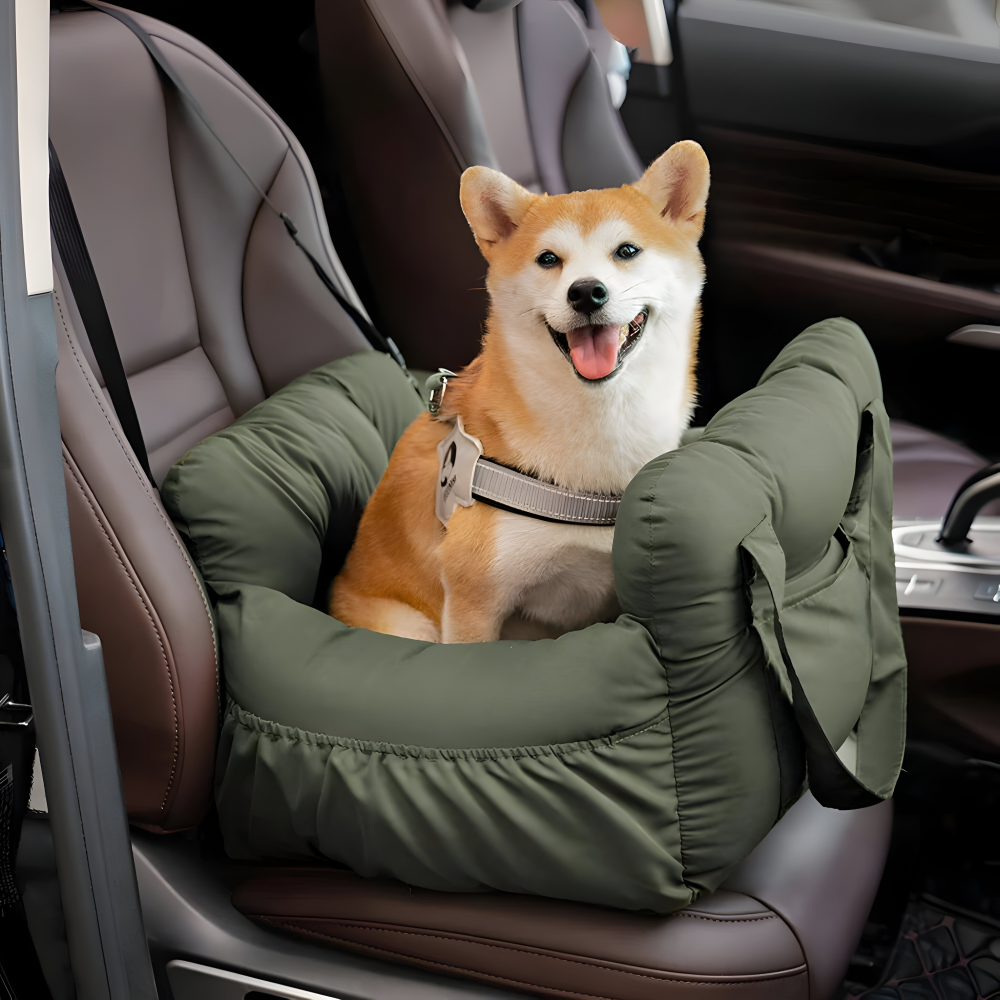 Portabler Hundesitz für das Auto - Autositz für Hunde - Premium Haustier Reisebett