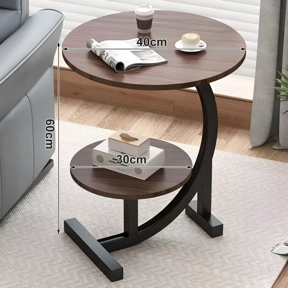 Tragbarer Mini Beistelltisch mit Doppelter Schicht - Stilvolles Wohnaccessoire