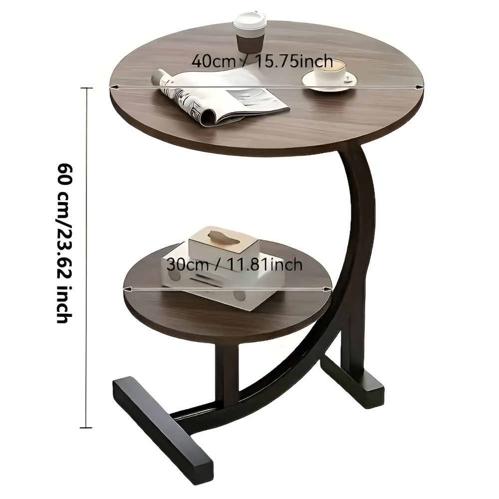 Tragbarer Mini Beistelltisch mit Doppelter Schicht - Stilvolles Wohnaccessoire