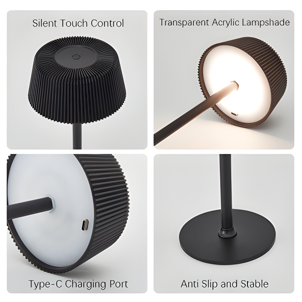 Tragbare Wiederaufladbare Touch-Control LED Tischlampe - Drahtlose Ambientebeleuchtungslösung