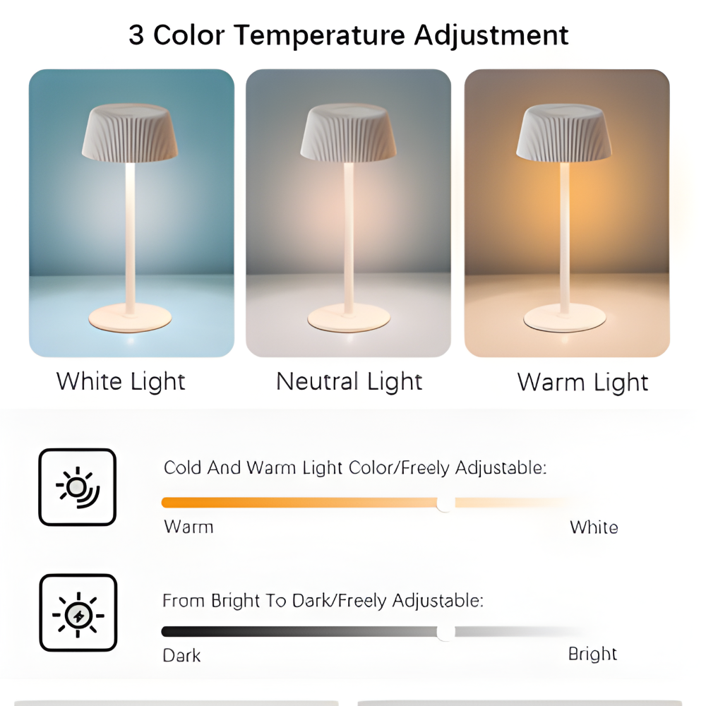 Tragbare Wiederaufladbare Touch-Control LED Tischlampe - Drahtlose Ambientebeleuchtungslösung