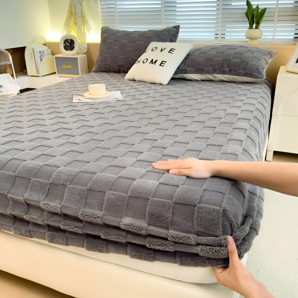 Premium Flauschige Winter Spannbettlaken – Rutschfester Komfort, Atmungsaktiv, Extra Dick und Weich Bettlaken