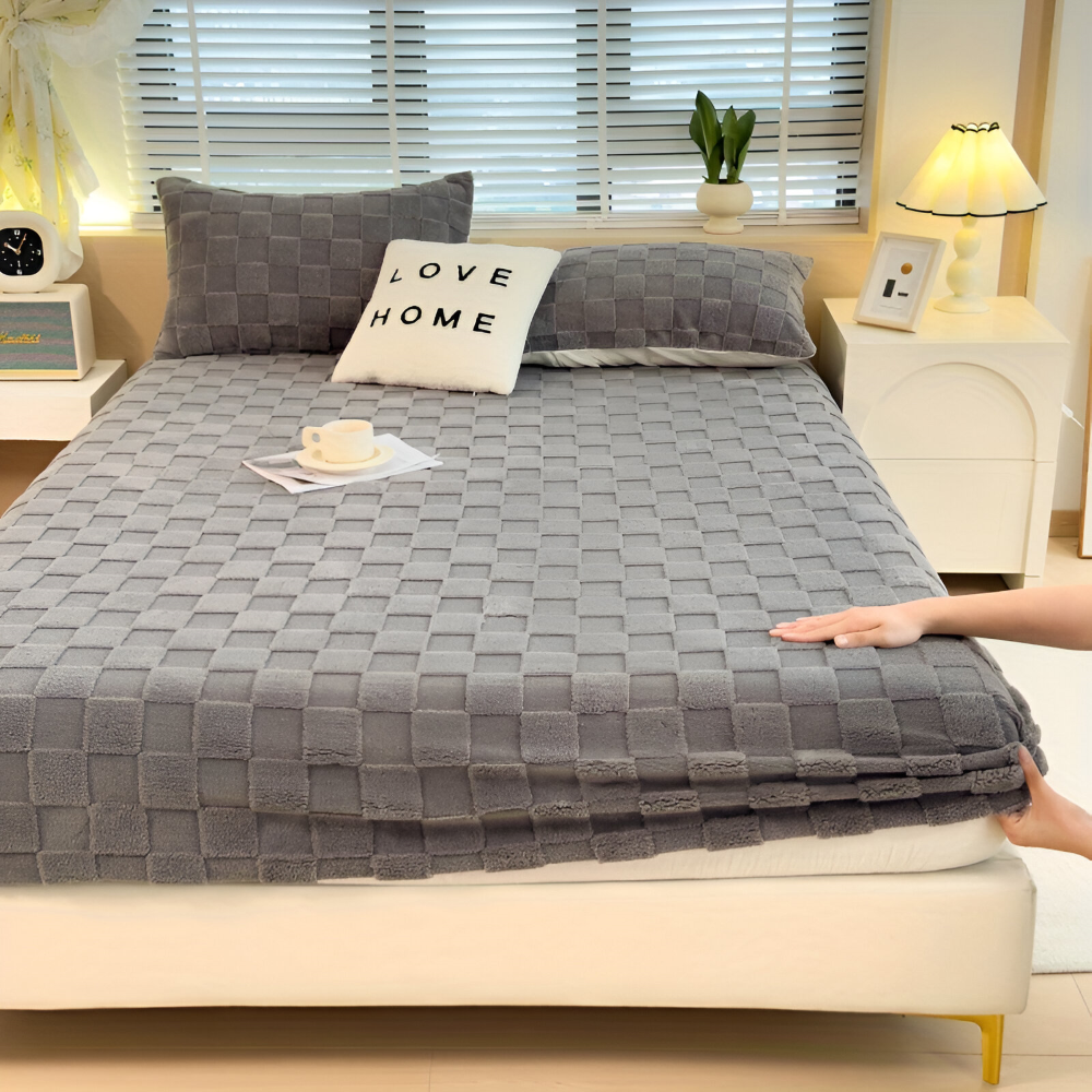 Premium Flauschige Winter Spannbettlaken – Rutschfester Komfort, Atmungsaktiv, Extra Dick und Weich Bettlaken