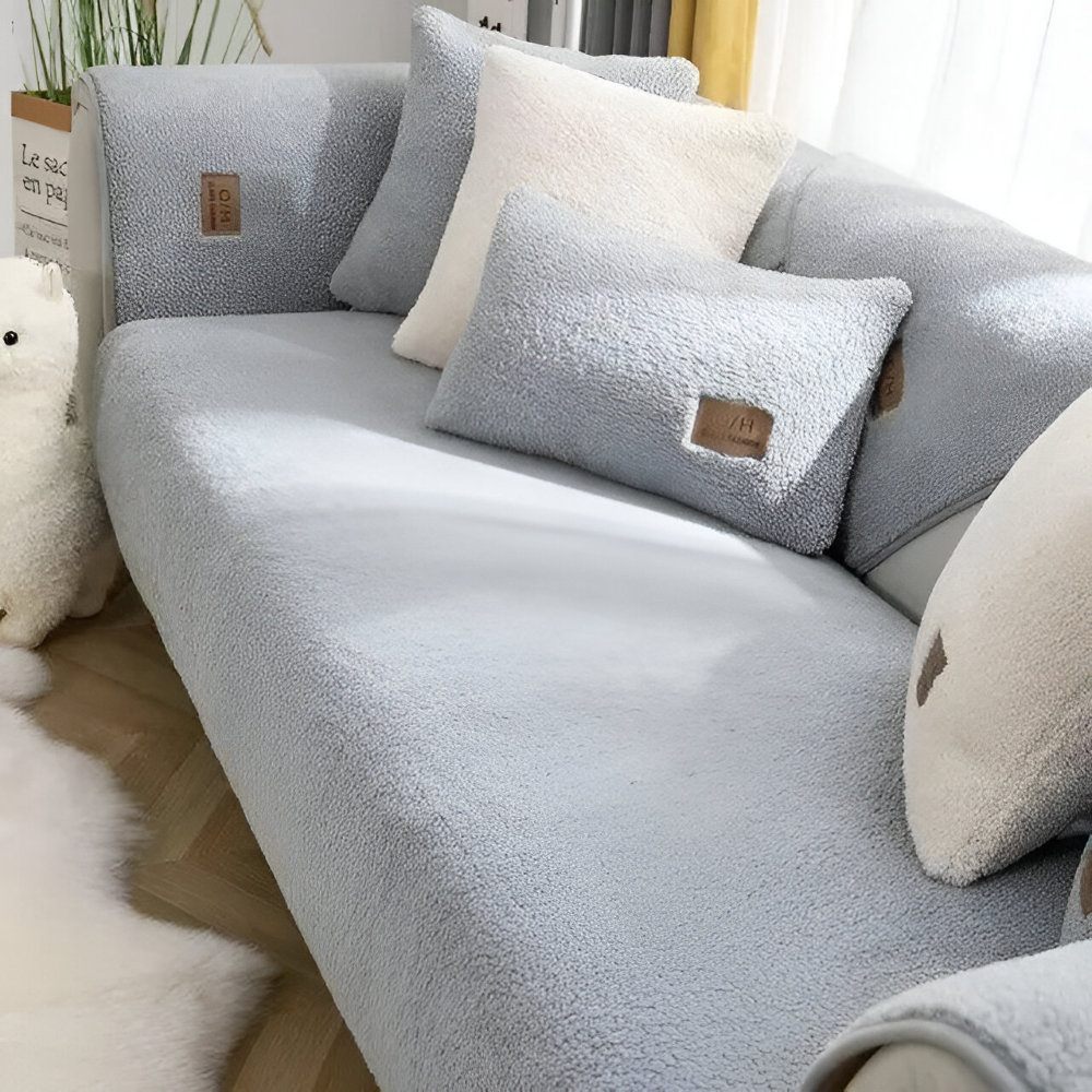 Premium Plüsch Sofabezug Rutschfest - Weicher Polyester Couchbezug