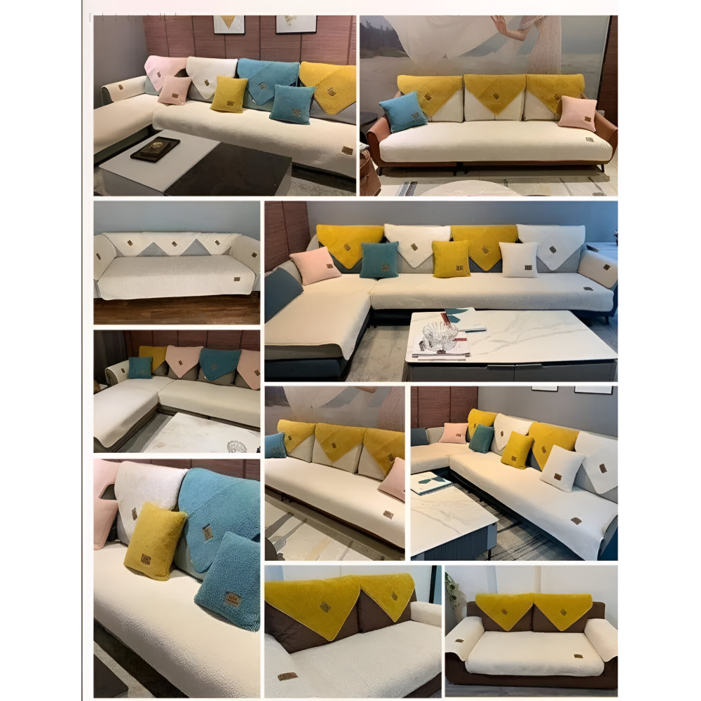 Premium Plüsch Sofabezug Rutschfest - Weicher Polyester Couchbezug