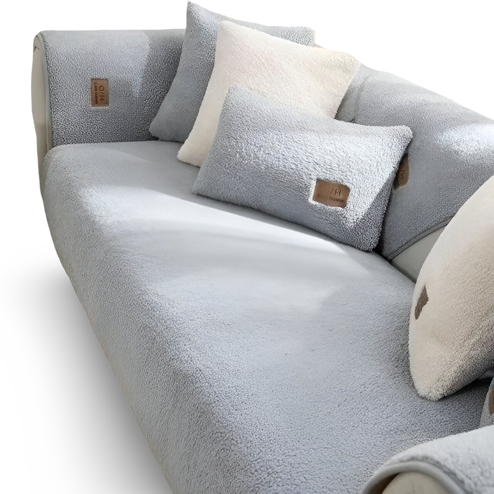 Premium Plüsch Sofabezug Rutschfest - Weicher Polyester Couchbezug