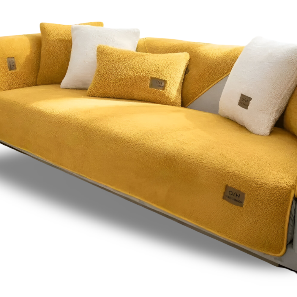 Premium Plüsch Sofabezug Rutschfest - Weicher Polyester Couchbezug
