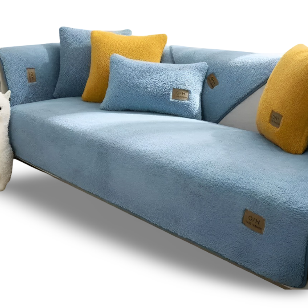 Premium Plüsch Sofabezug Rutschfest - Weicher Polyester Couchbezug
