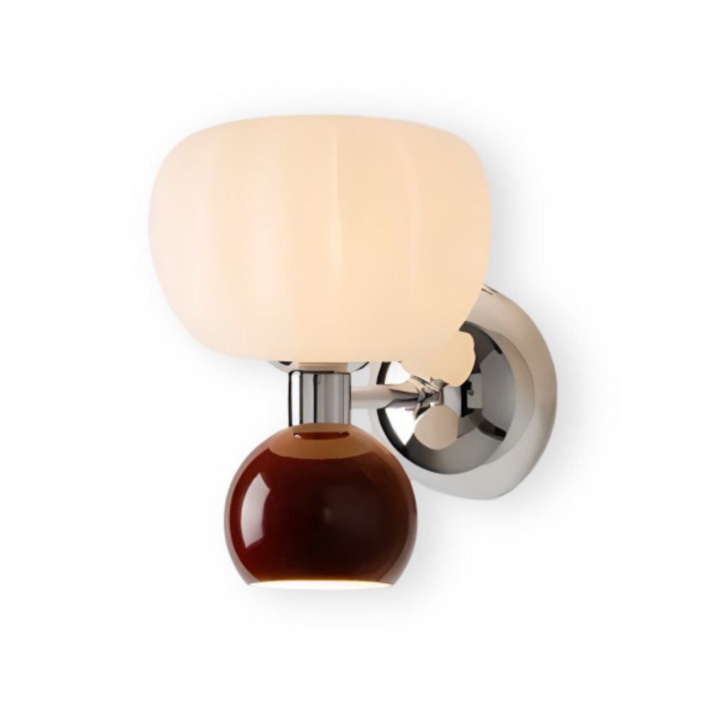 Pumpk Wandleuchte - Creme Kürbis Wandlampe - Wandlampe Design für Schlafzimmer - Minimalistische Wandleuchten LED