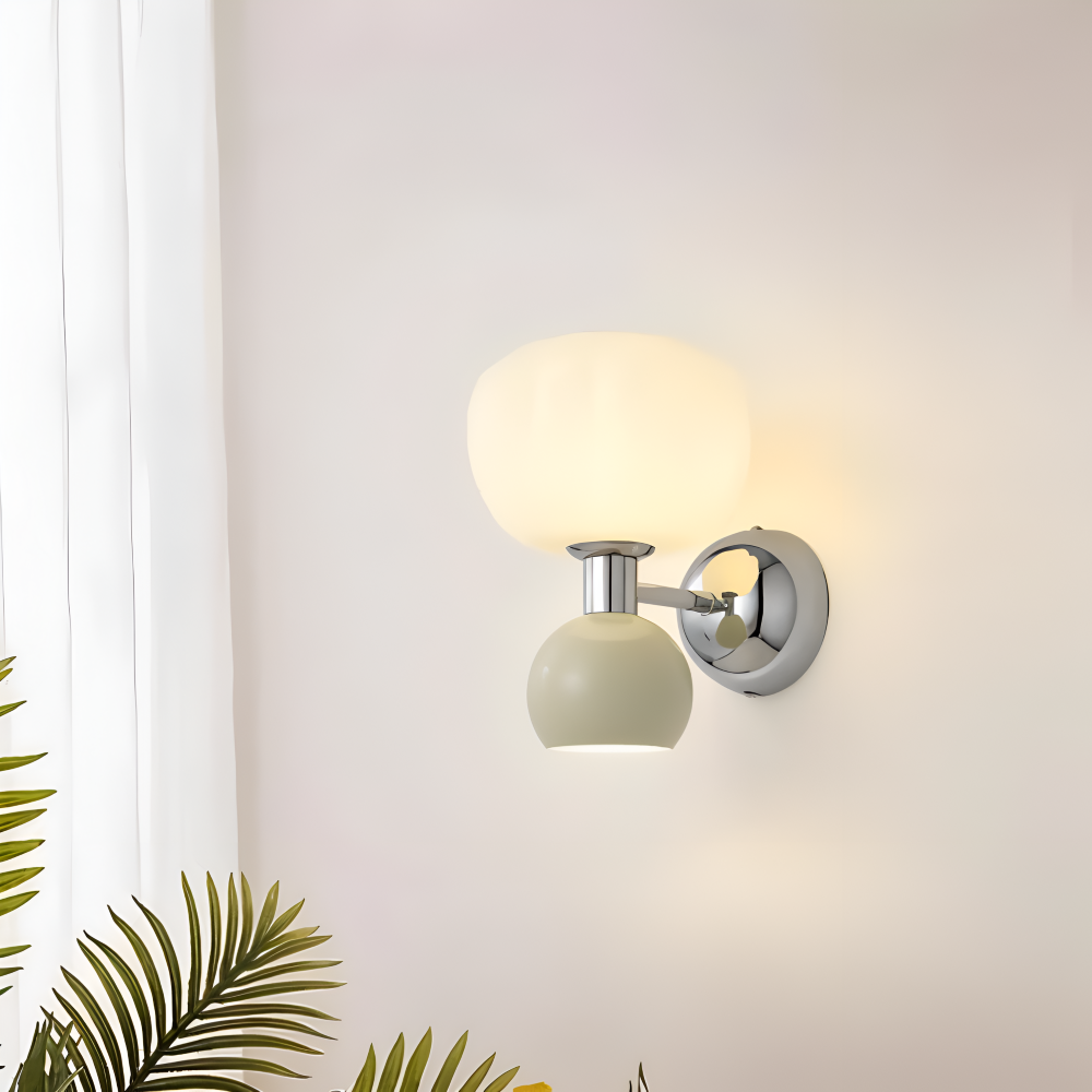Pumpk Wandleuchte - Creme Kürbis Wandlampe - Wandlampe Design für Schlafzimmer - Minimalistische Wandleuchten LED