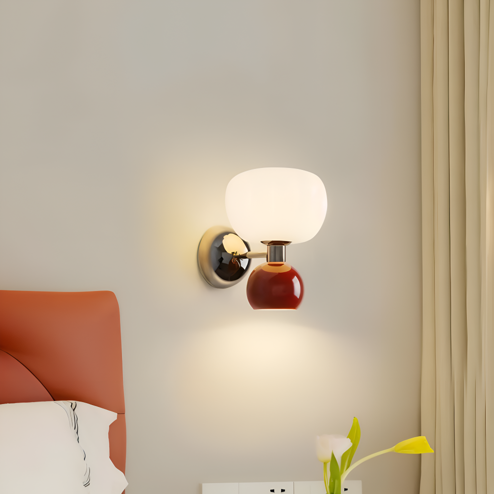 Pumpk Wandleuchte - Creme Kürbis Wandlampe - Wandlampe Design für Schlafzimmer - Minimalistische Wandleuchten LED