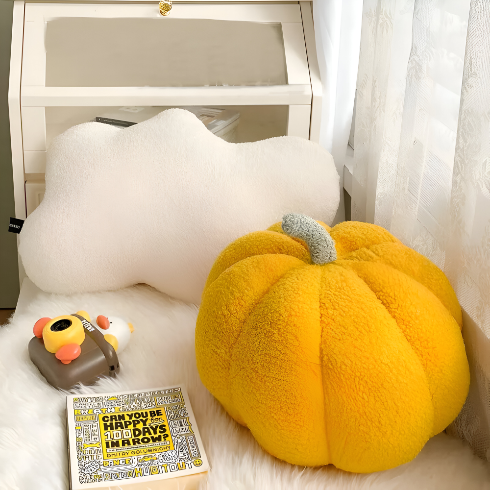 Pumpkin Cush - Texturiertes Kürbis Plüsch Kissen