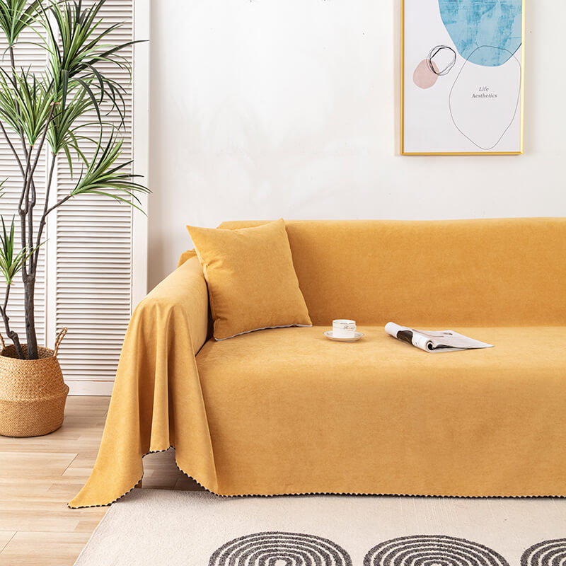 Raffinierter Sofaüberwurf 180x130 cm – Schmutzabweisender Dunkelblauer Cord für die Couch 5