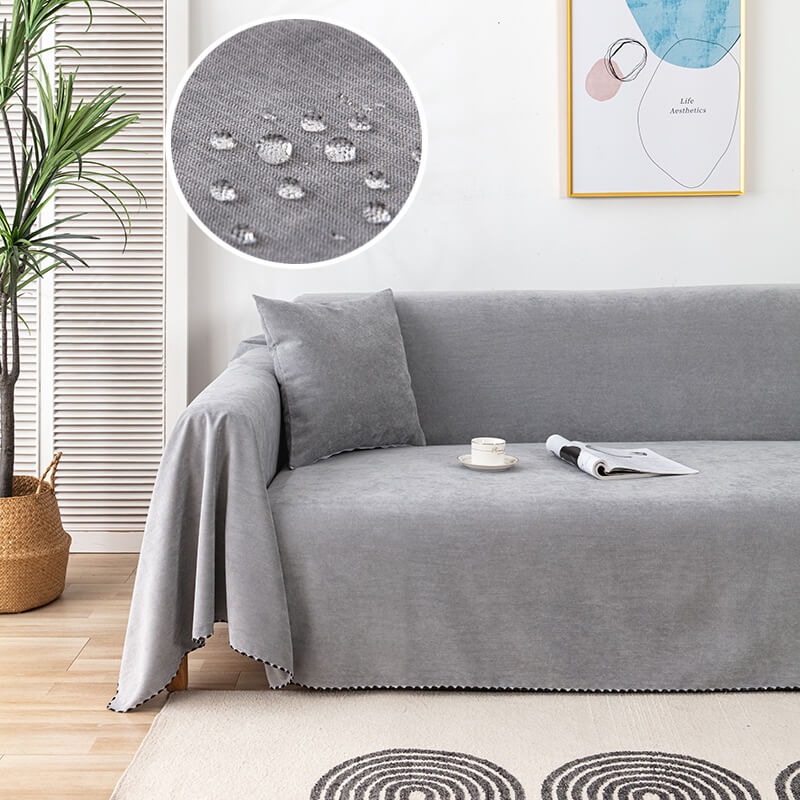 Raffinierter Sofaüberwurf 180x130 cm – Schmutzabweisender Dunkelblauer Cord für die Couch 7