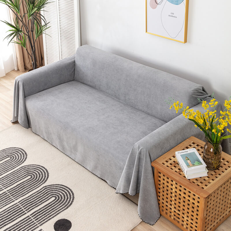 Raffinierter Sofaüberwurf 180x130 cm – Schmutzabweisender Dunkelblauer Cord für die Couch 8