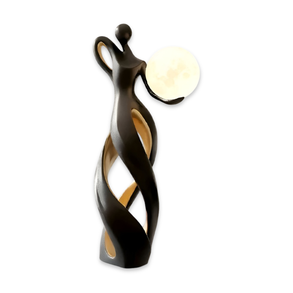 Abstrakte Mädchen Deko Figuren - Beleuchtete Harzskulptur für Stilvolle Innendekoration und Tischakzente