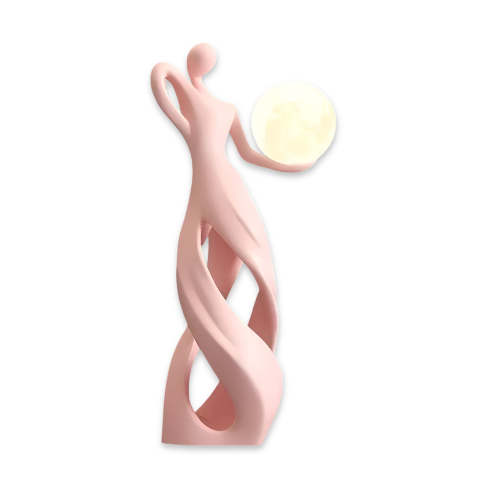 Abstrakte Mädchen Deko Figuren - Beleuchtete Harzskulptur für Stilvolle Innendekoration und Tischakzente